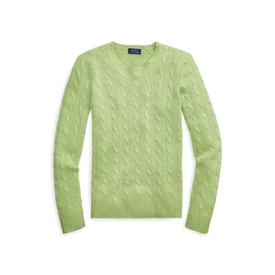Ralph Lauren Cable-Knit Cashmere Sweater in Riviera Green -
